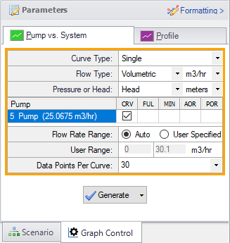 The Select Graph Data window for the Heat Exchanger System.